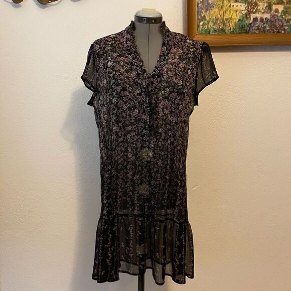 KIMCHI BLUE floral sheer frock L - Picture 3 of 8